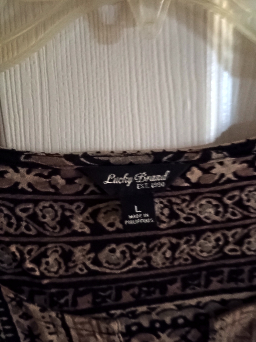 Lucky Brand Black & Cream Floral Embroidered Tunic - Picture 4 of 5